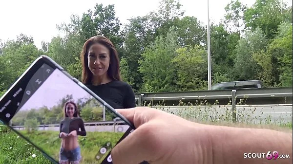 GERMAN SCOUT - Instagram Fitness Teen Model aus Köln bei Strassen Casting für Geld gefickt