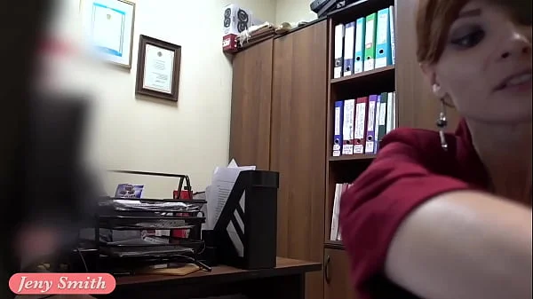 I've got a new job. Jeny Smith gets naked at her new job. Hidden cam prank