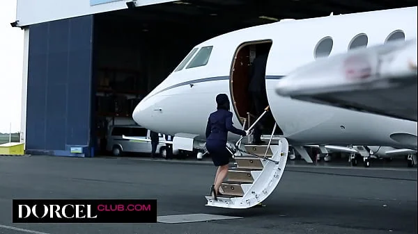 Threesome in a private jet