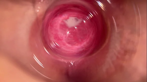 Camera deep inside Mia's vagina