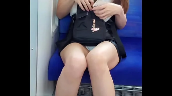 Cute Japanese Upskirt On Train