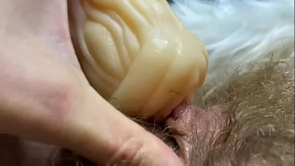 Huge erected clitoris fucking vagina deep inside big orgasm