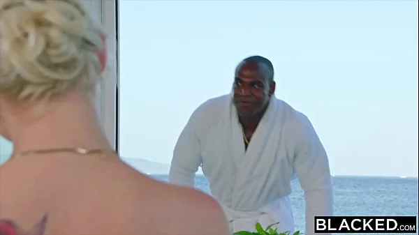 BLACKED Cute petite Blonde Zazie devours Aaron's thick BBC