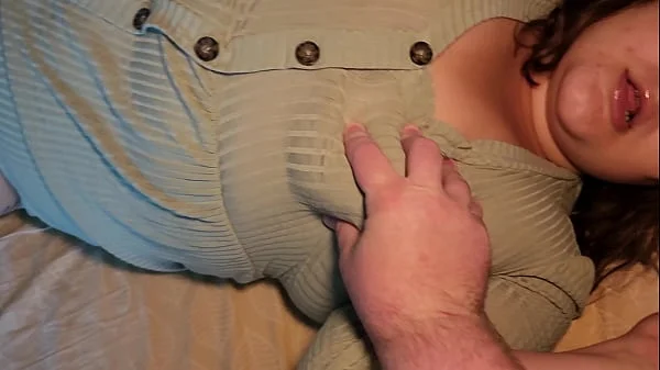 Home sex with a beautiful young BBW - Taboo cumshot, lots of cum on her tight pink pussy