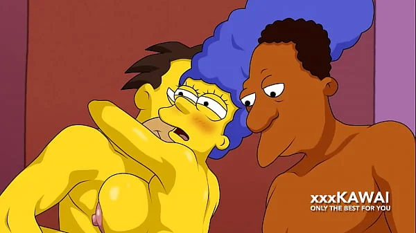 Marge has a Threesome with Carl and Lenny - (The Simpsons)