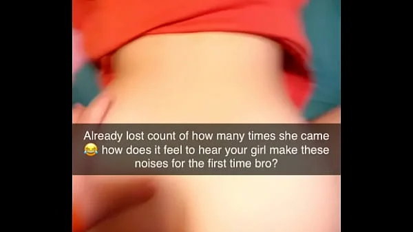 Rough Cuckhold Snapchat sent to cuck while his gf cums on cock many times