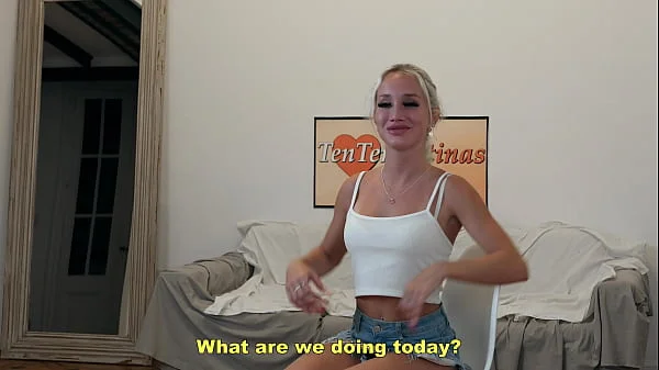 Badass petite blonde 18yo latina spinner tight pussy teen first time casting hardcore fuck