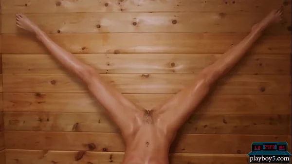 Super hot all natural brunette Playboy model Ivy Rose sauna session