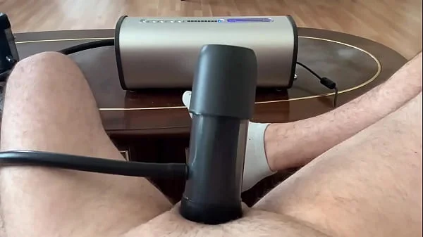 New Cock Milking Machine VacuGlide while Mommy doesn’t see (by AutoBlow)