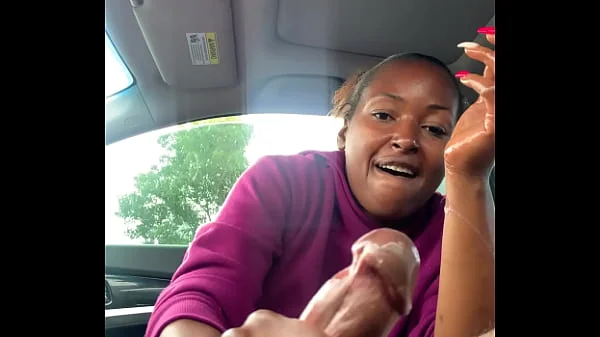 Quick handjob in car