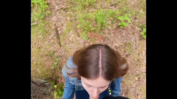 I went for a walk after fucking at home and decided to suck him off again and swallow cum outdoors