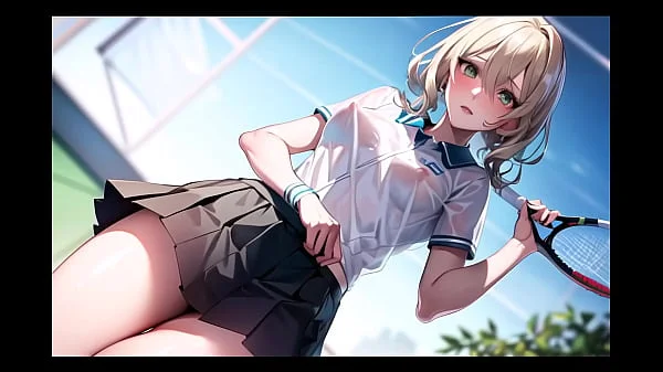 Sexy Young Anime Teens Playing Tennis With Transparent Cloth (with pussy masturbation ASMR sound!) Uncensored Hentai