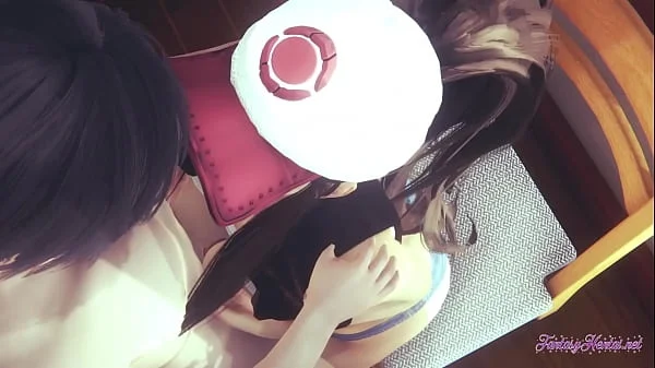 Pokemon Hentai - Hilda Blowjob and boobjob (Uncensored) - Japanese Asian Manga anime game porn