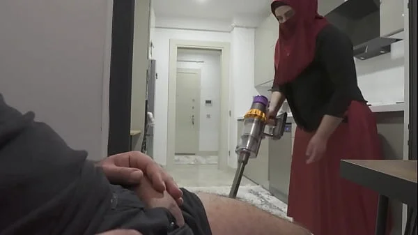 MAID CATCHES MAN JERKING OFF