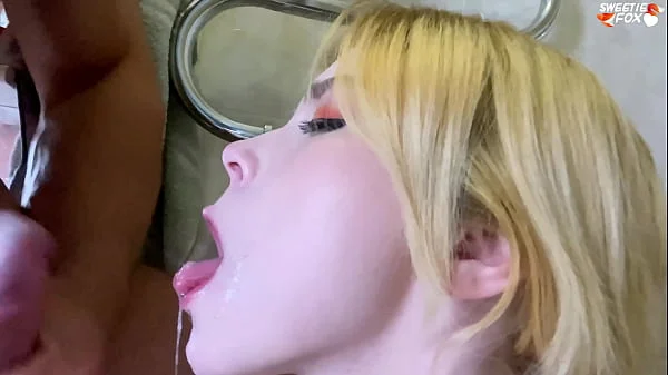Guy Unexpectedly Went to the Toilet to StepSister and Received Deep Blowjob