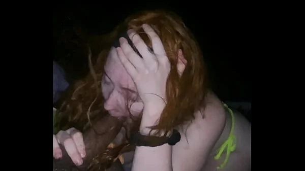 Slutty Redhead Gets Pounded and Creampied by BBC On Beach