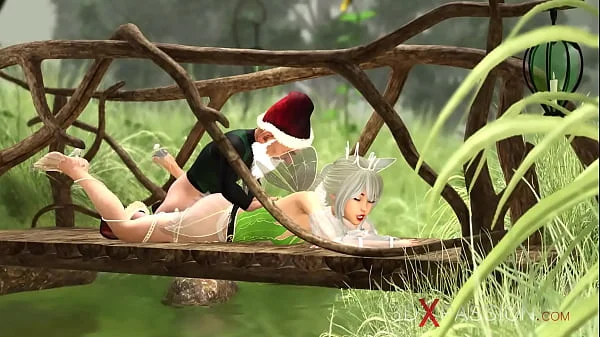 Crazy gnome plays with a hot sexy fairy