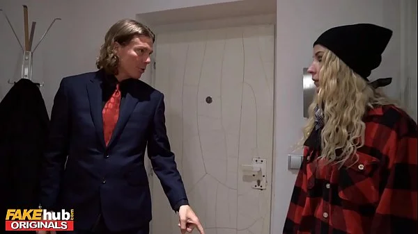 FAKE FANTASY Runaway Blonde with beautiful body picked up for sex