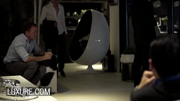 Three guys take turns on Cara Saint-Germain in hot stockings
