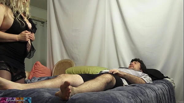 Stepmom gives stepson the wrong and helps him cum