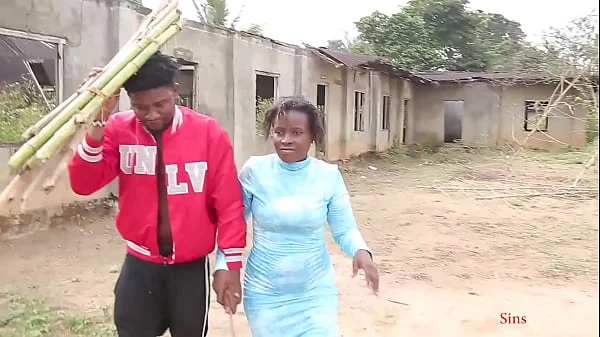 A blind woman went to fetch some firewood in the bush, a village prince came to help her then took her home for a nice fuck