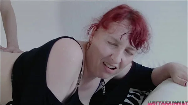 Ugly fat bitch get fuck by her step son, swallowing cum included