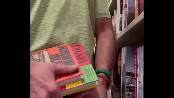 Jerking off at the bookstore. Public masturbation