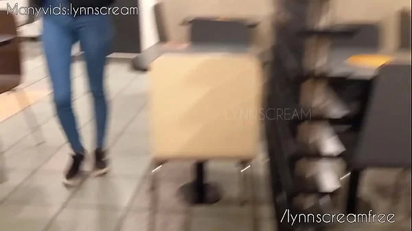 Risky public fuck at Mc Donald's bathroom until cum in ass - @lynnscreamreal Public Adventures part 1