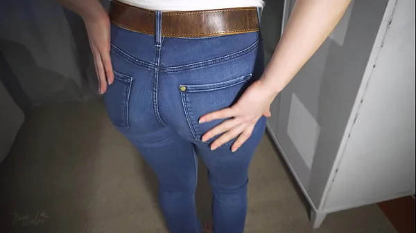 Sexy Milf Teasing Her Big Ass In Tight Blue Jeans