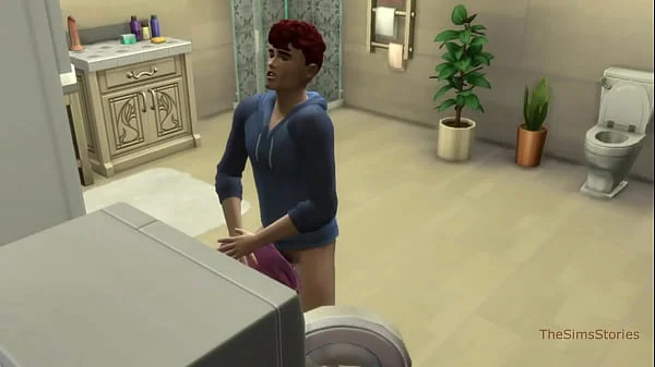 Sims 4, my voice, Seducing milf step mom was fucked on washing machine by her step son